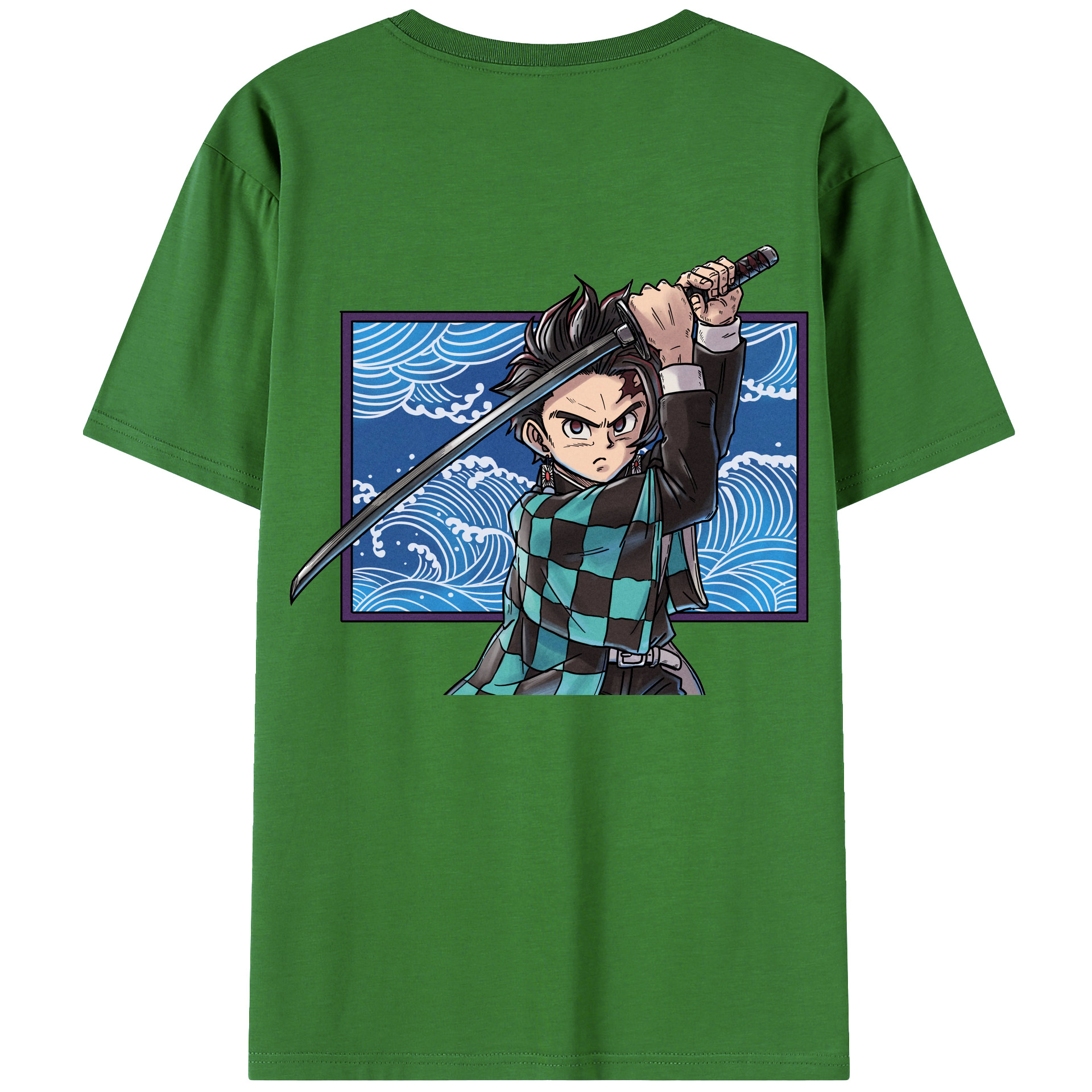 （画像用） 鬼滅の刃 竈門 炭治郎／かまど たんじろう Kamado Tanjirou レディース半袖Tシャツ(バックプリント)